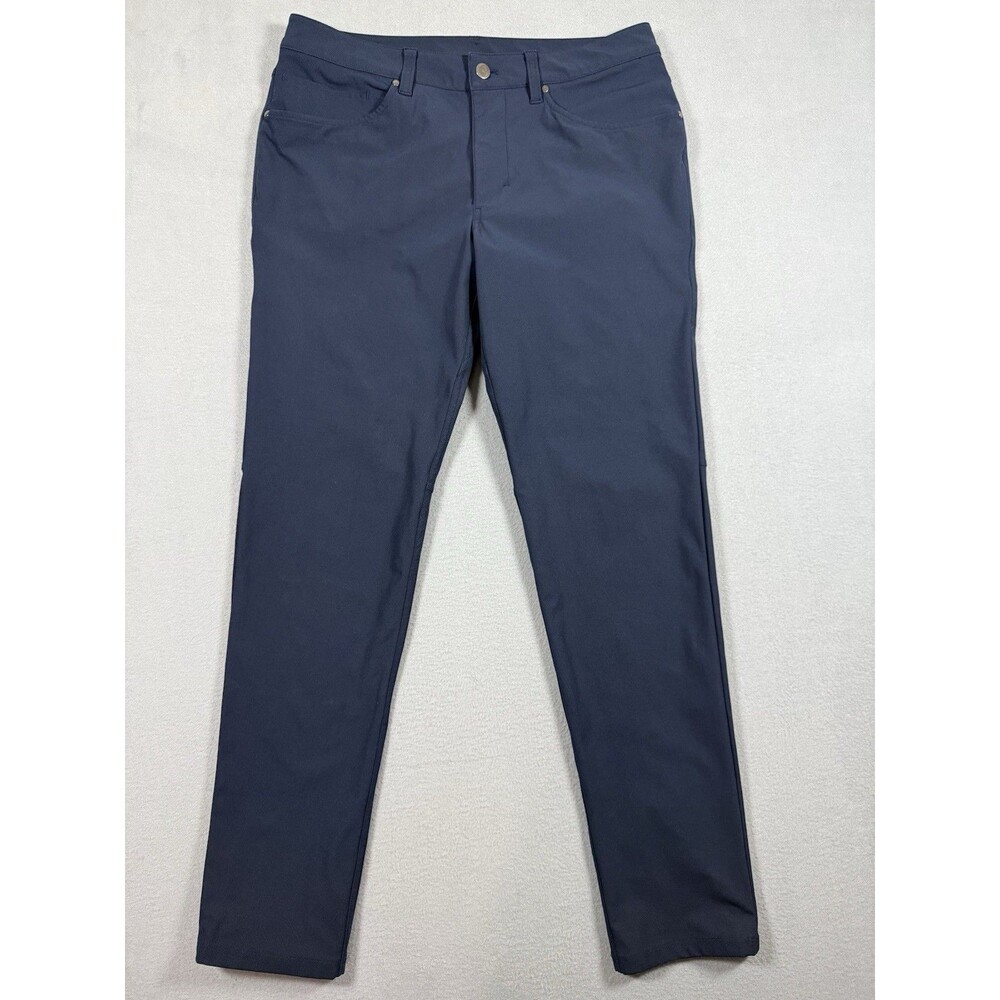 Lululemon ABC Slim Commission Pants Men's 32 Navy Blue Stretch Twill Zip Fly